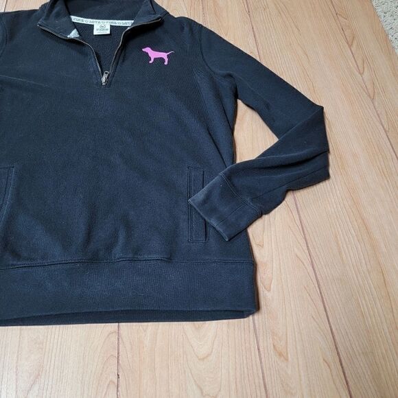 PINK VS BLACK 3/4 ZIP PULLOVER "LOVE PINK" ON BACK, SIZE SMALL - Picture 5 of 7